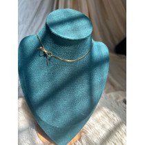 Elegant Bow Herringbone Choker Necklace