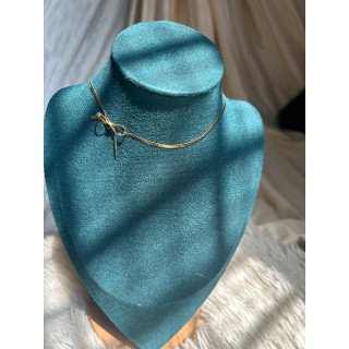 Elegant Bow Herringbone Choker Necklace