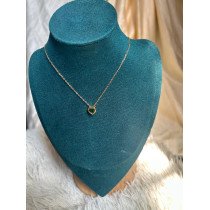 Emerald Heart Charm Necklace