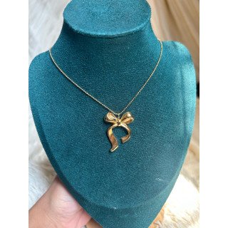Luxe Ribbon Bow Pendant Necklace