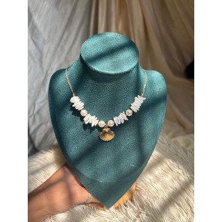Coastal Pearl Shell Charm Necklace