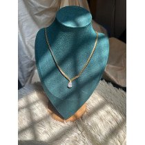 Aurora Teardrop Crystal Pendant Necklace